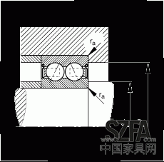 角接觸球軸承 30/8-B-2Z-TVH, 雙列，雙側間隙密封，接觸角 α = 25°