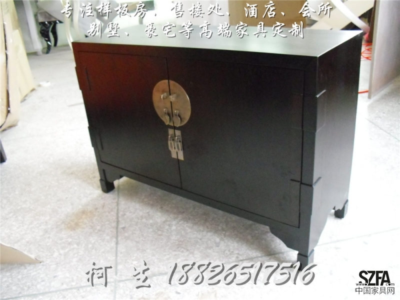 床頭柜、矮柜、餐邊柜、新中式家具、樣板房家具、中式家具、深圳家具廠 18826517516 柯生 (1)